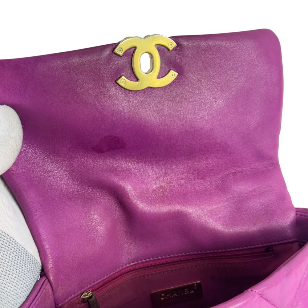 CHANEL 19 Flap Orchid Purple Quilted Lambskin Chain Link Crossbody Bag - Picture 8 of 16